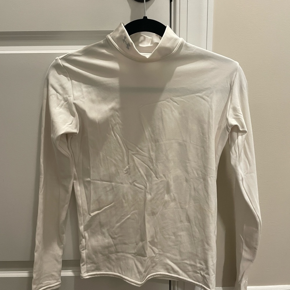 Under Armour, white athletic ski shirt